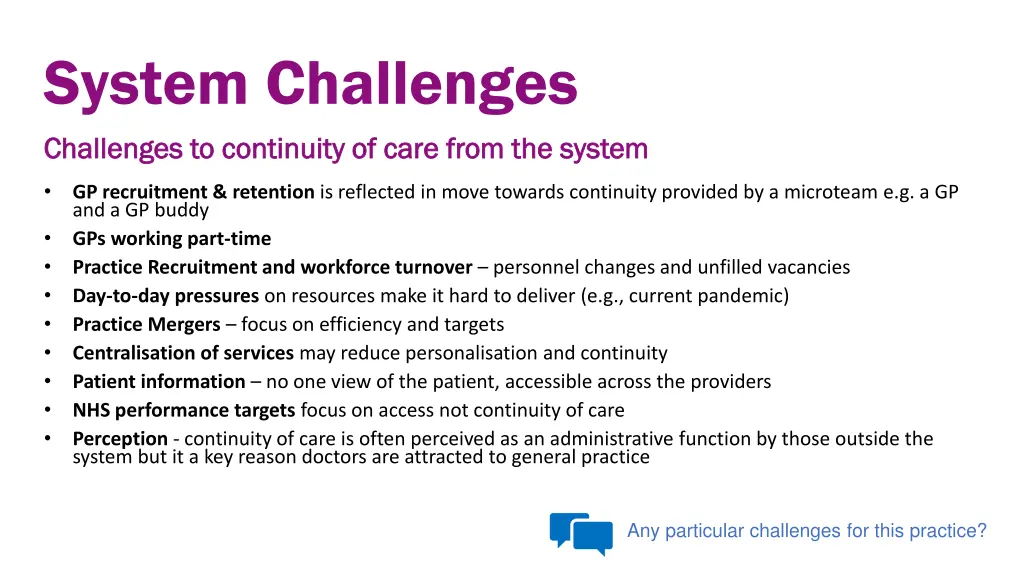 system challenges challenges to continuity