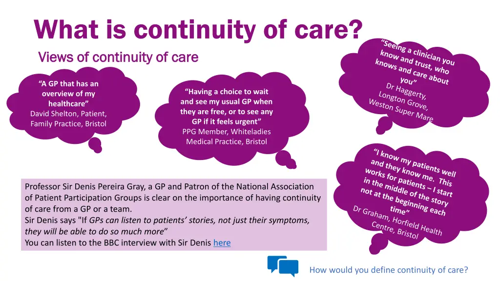 what is continuity of care views of continuity