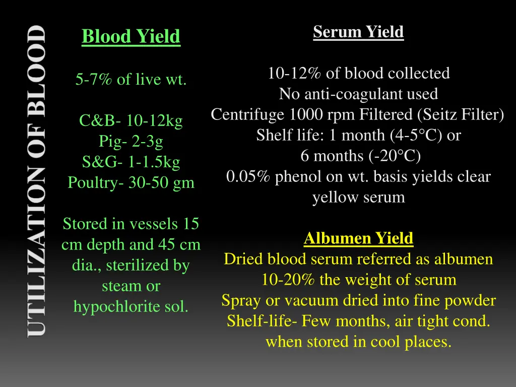 serum yield