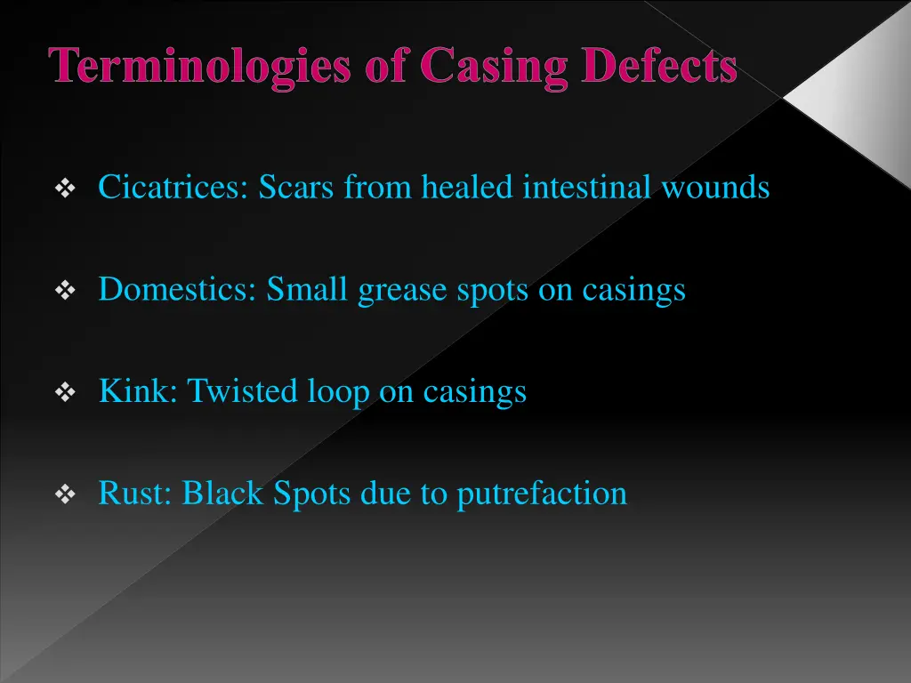 terminologies of casing defects