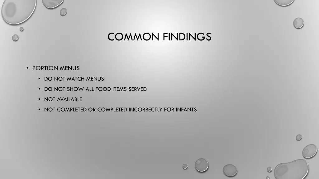 common findings 1