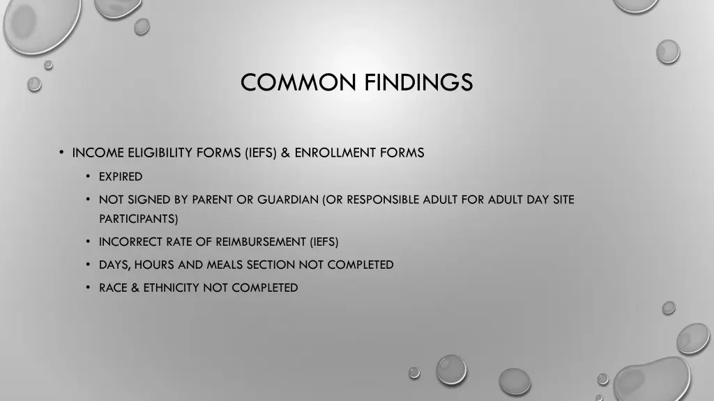 common findings 4