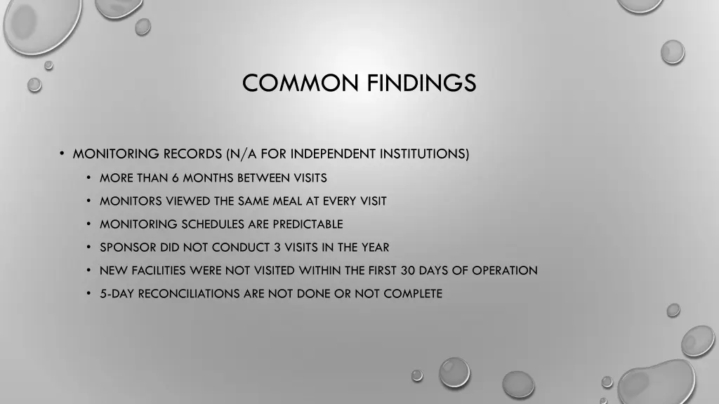 common findings 7