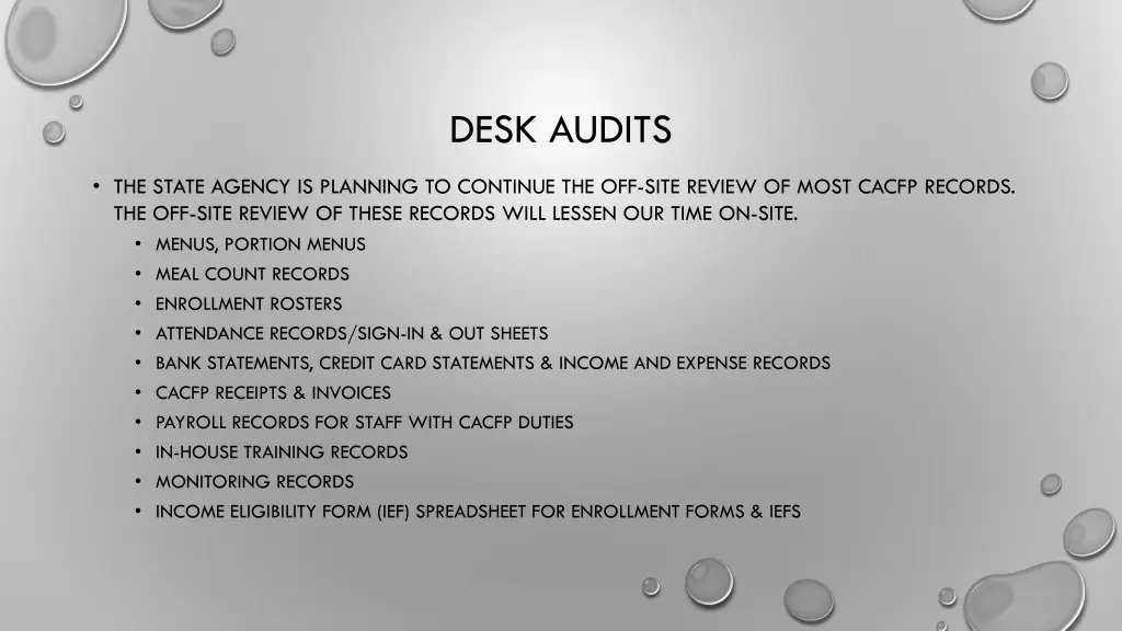 desk audits