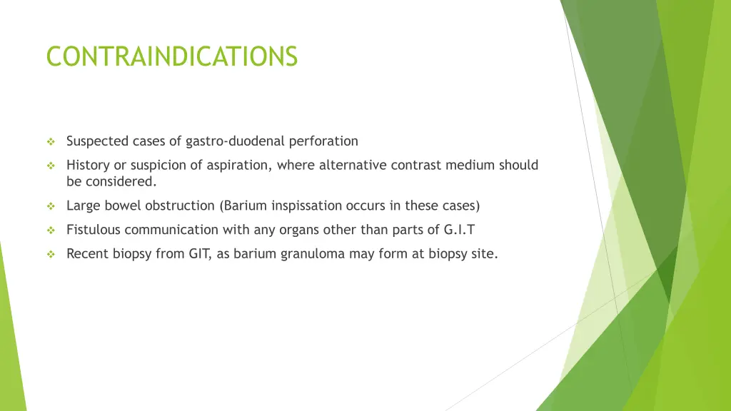 contraindications