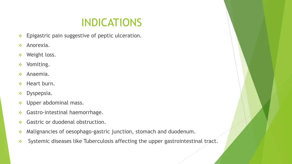 indications