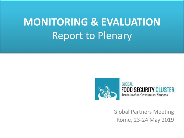 monitoring evaluation report to plenary