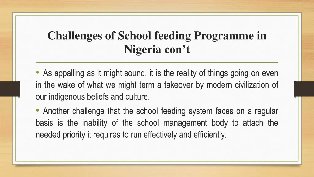 challenges of school feeding programme in nigeria 2