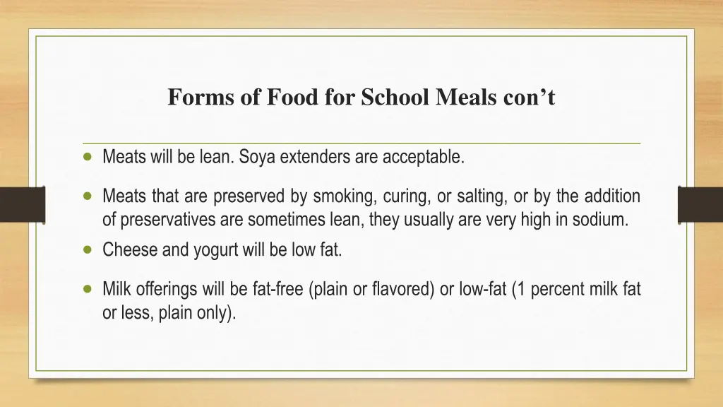 forms of food for school meals con t 1