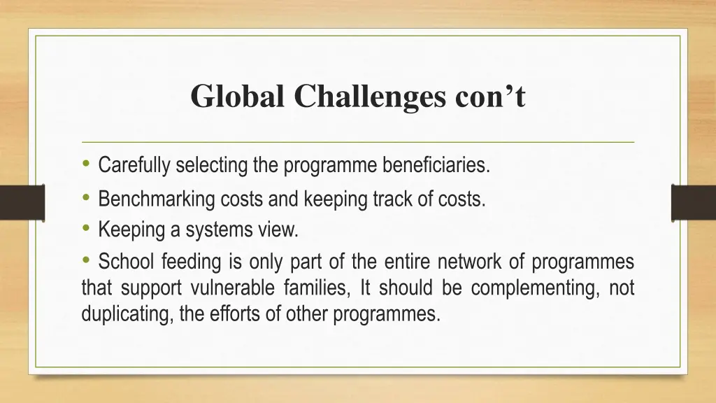 global challenges con t