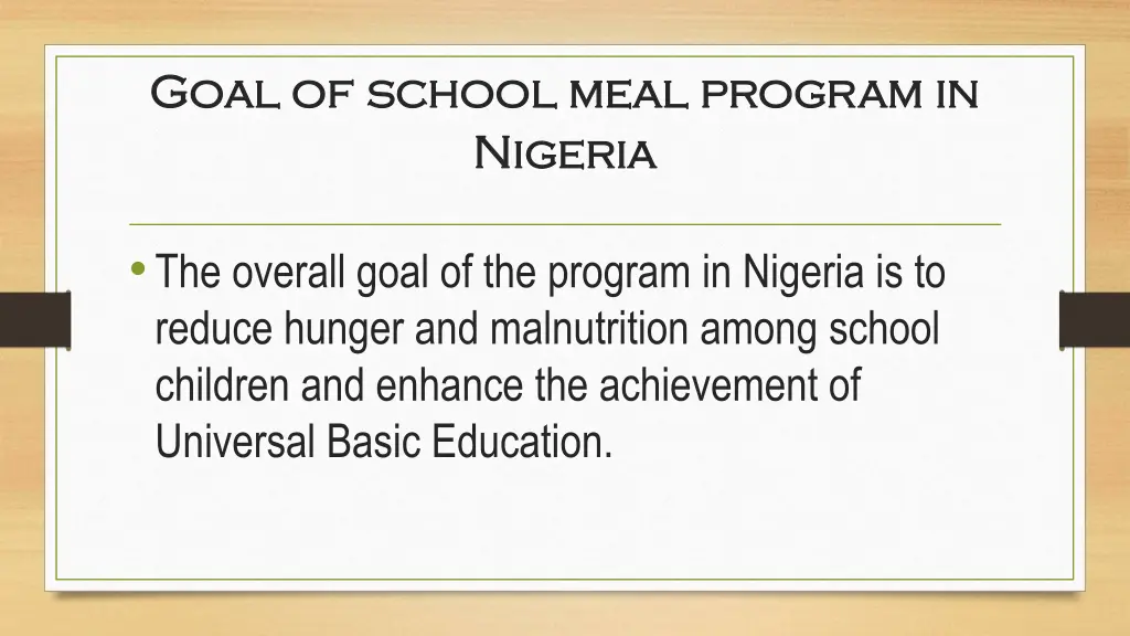 goal of school meal program in goal of school