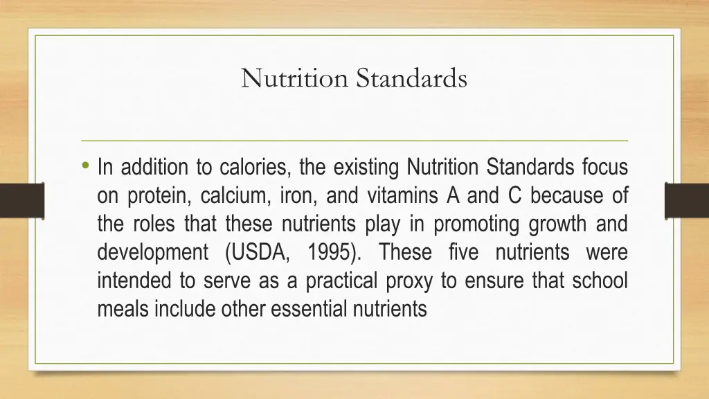 nutrition standards