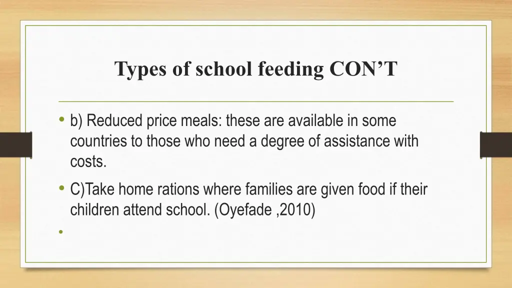 types of school feeding con t