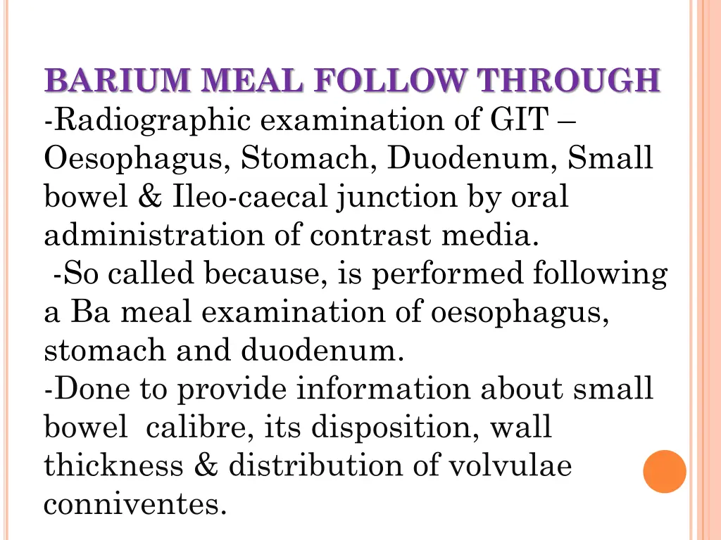 barium meal follow through radiographic