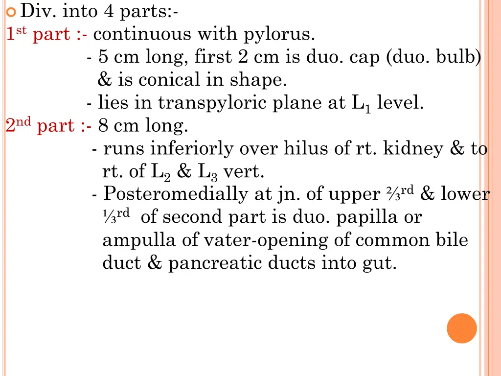 div into 4 parts 1 st part continuous with