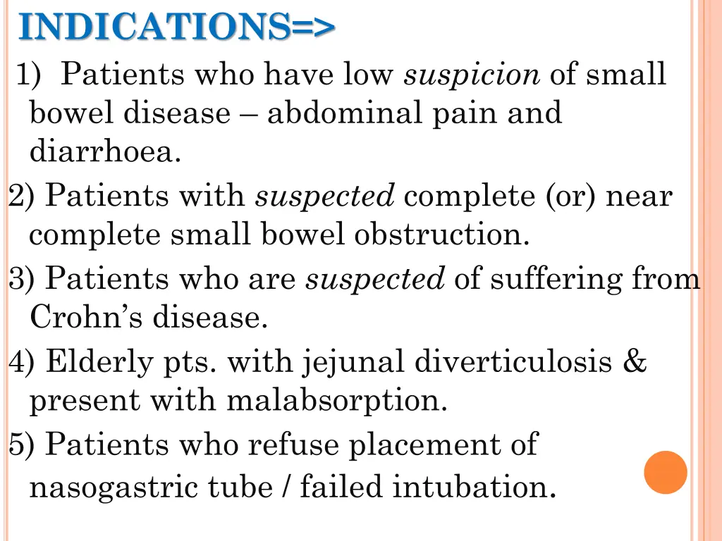 indications 1 patients who have low suspicion