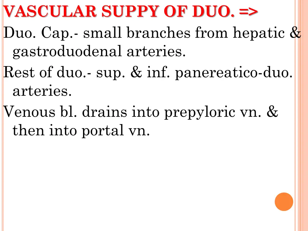 vascular suppy of duo duo cap small branches from