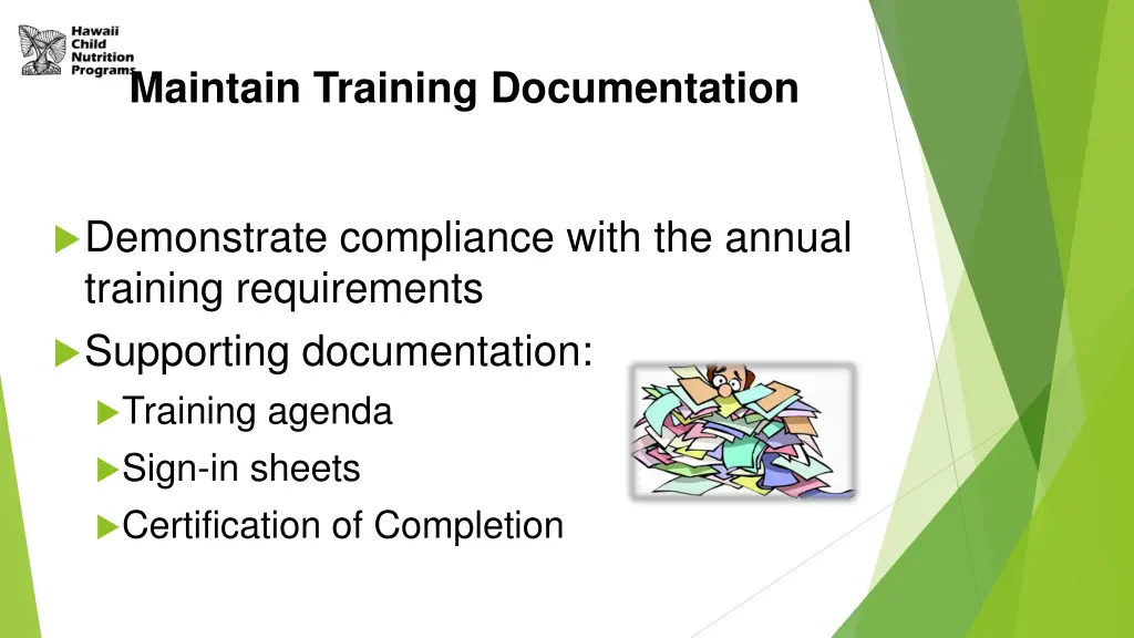 maintain training documentation