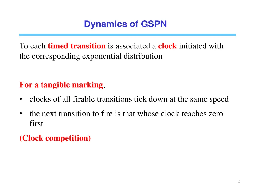 dynamics of gspn