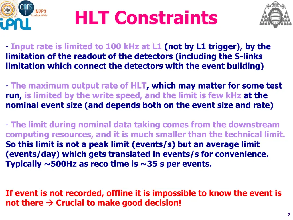 hlt constraints