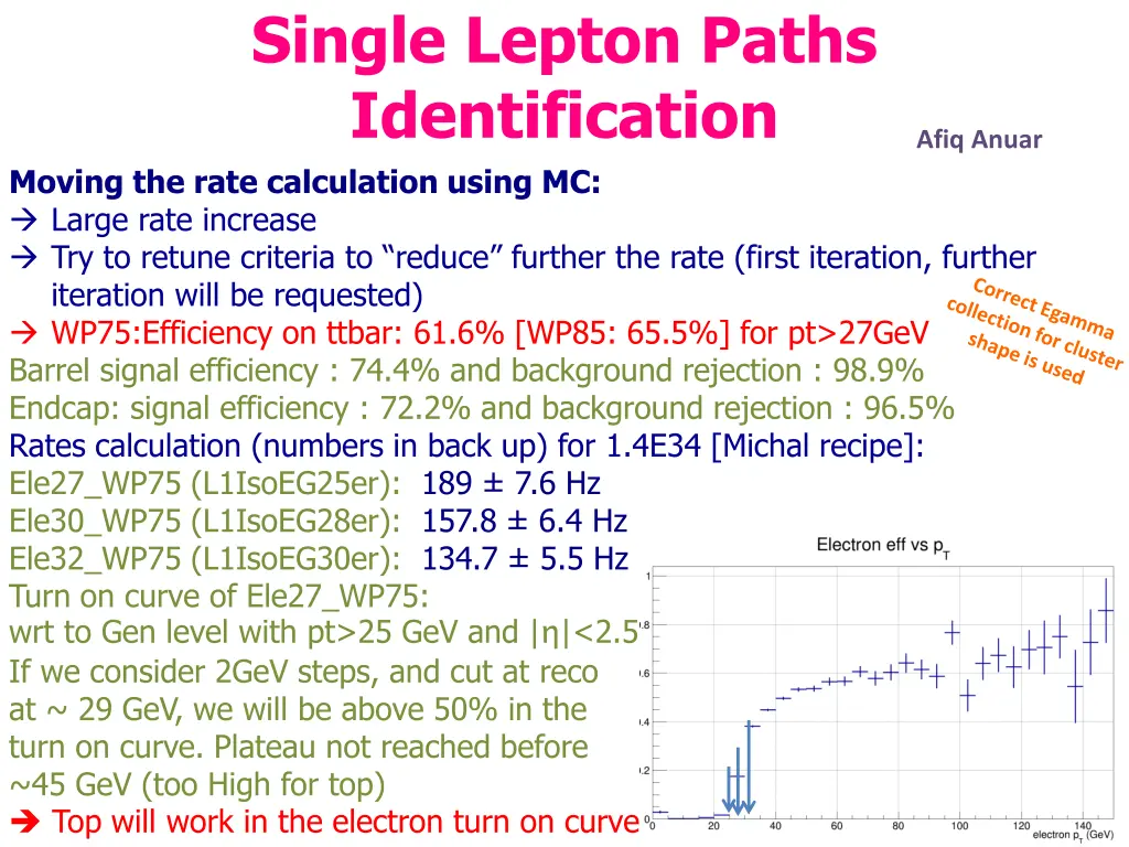 single lepton paths identification moving