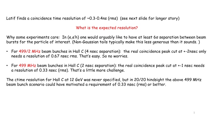 latif finds a coincidence time resolution