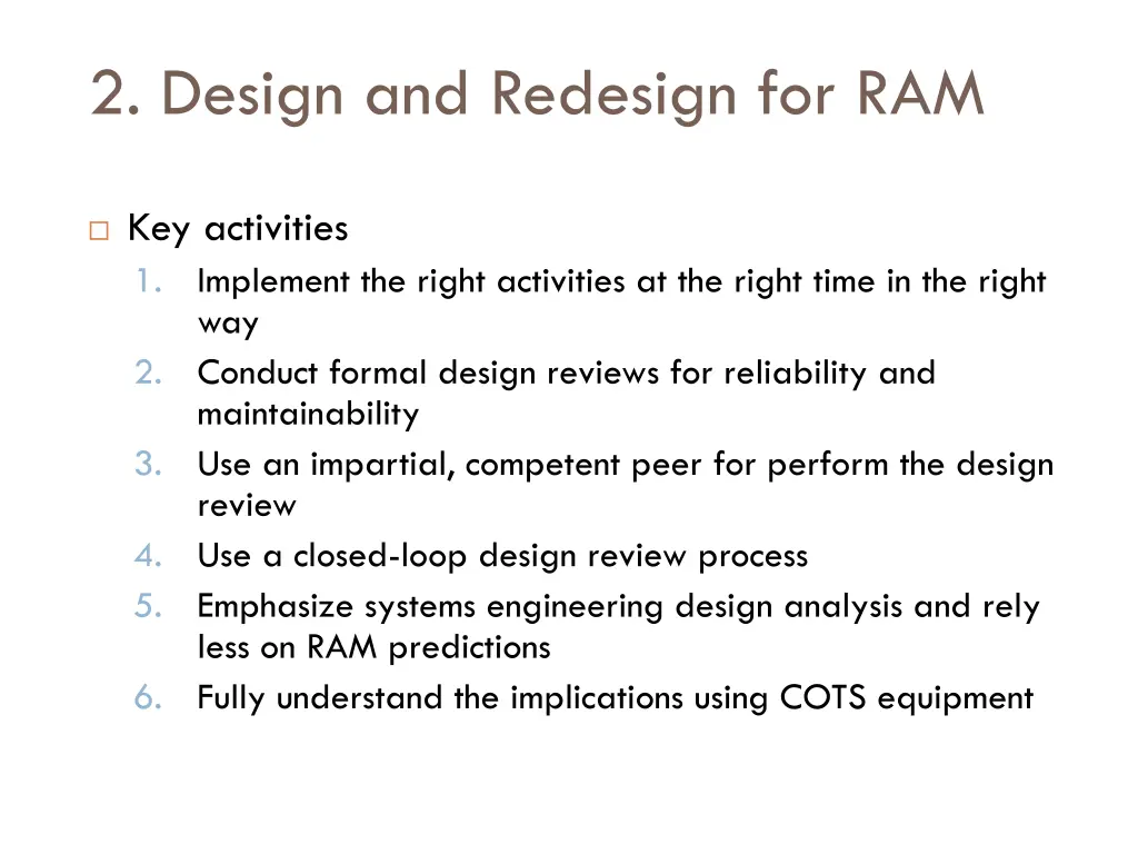 2 design and redesign for ram 1