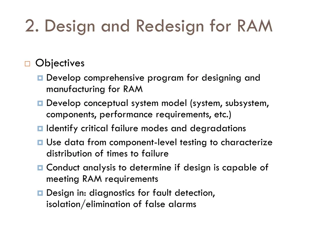 2 design and redesign for ram