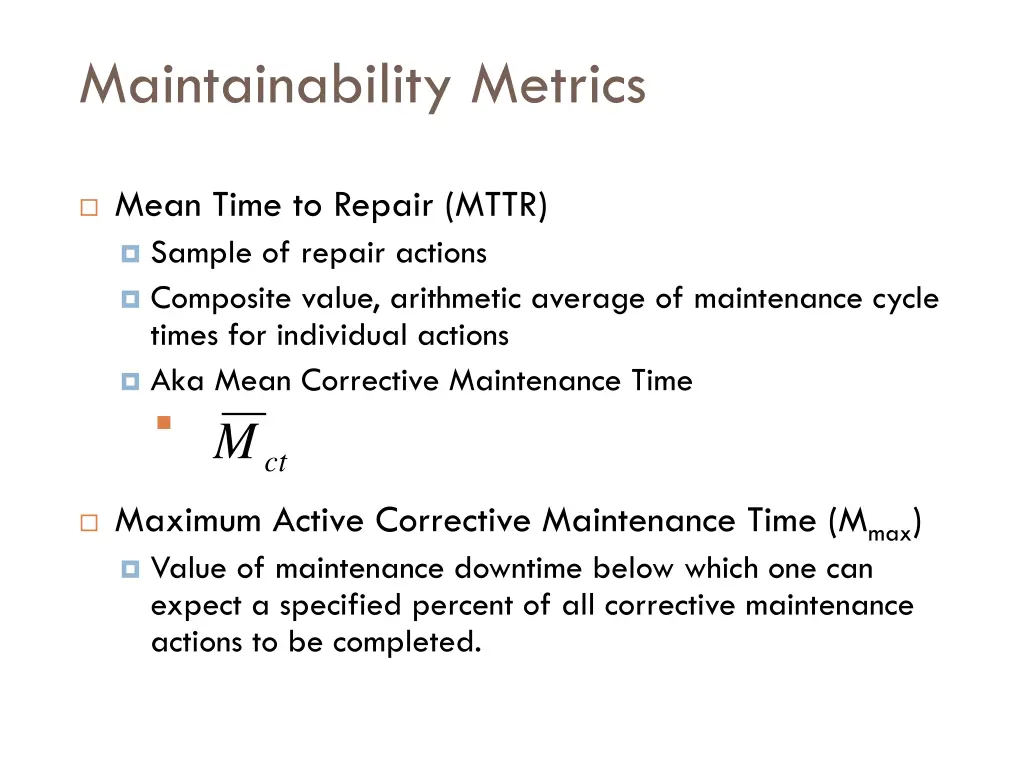 maintainability metrics 1