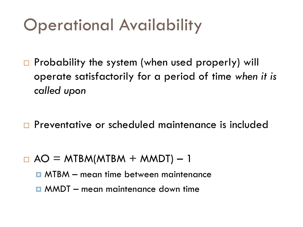 operational availability