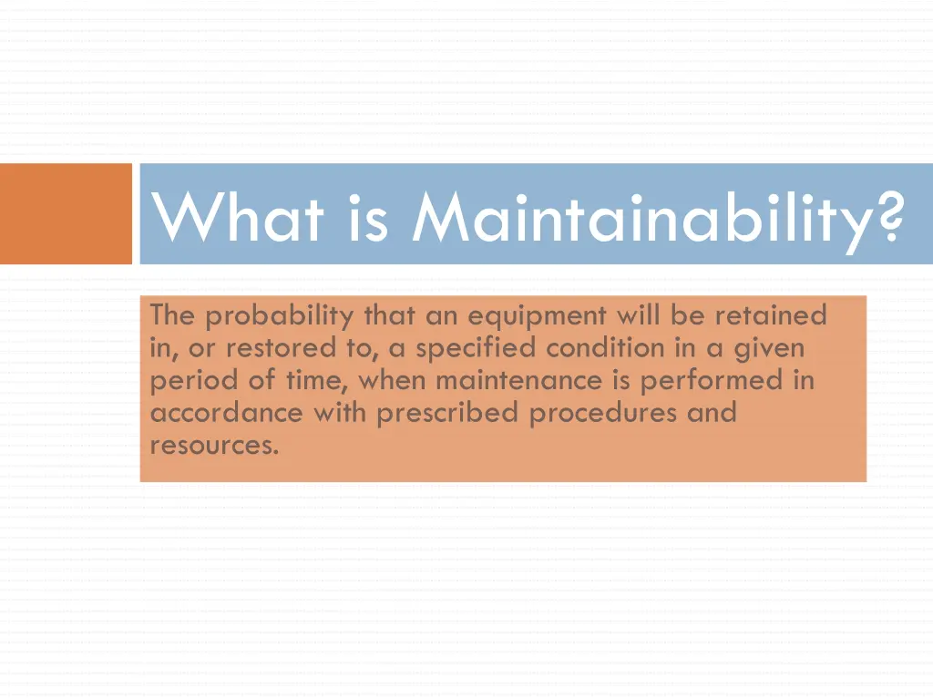 what is maintainability 1