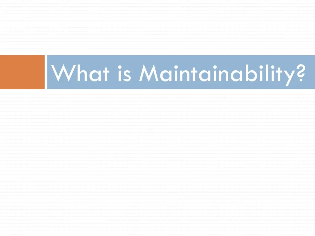 what is maintainability