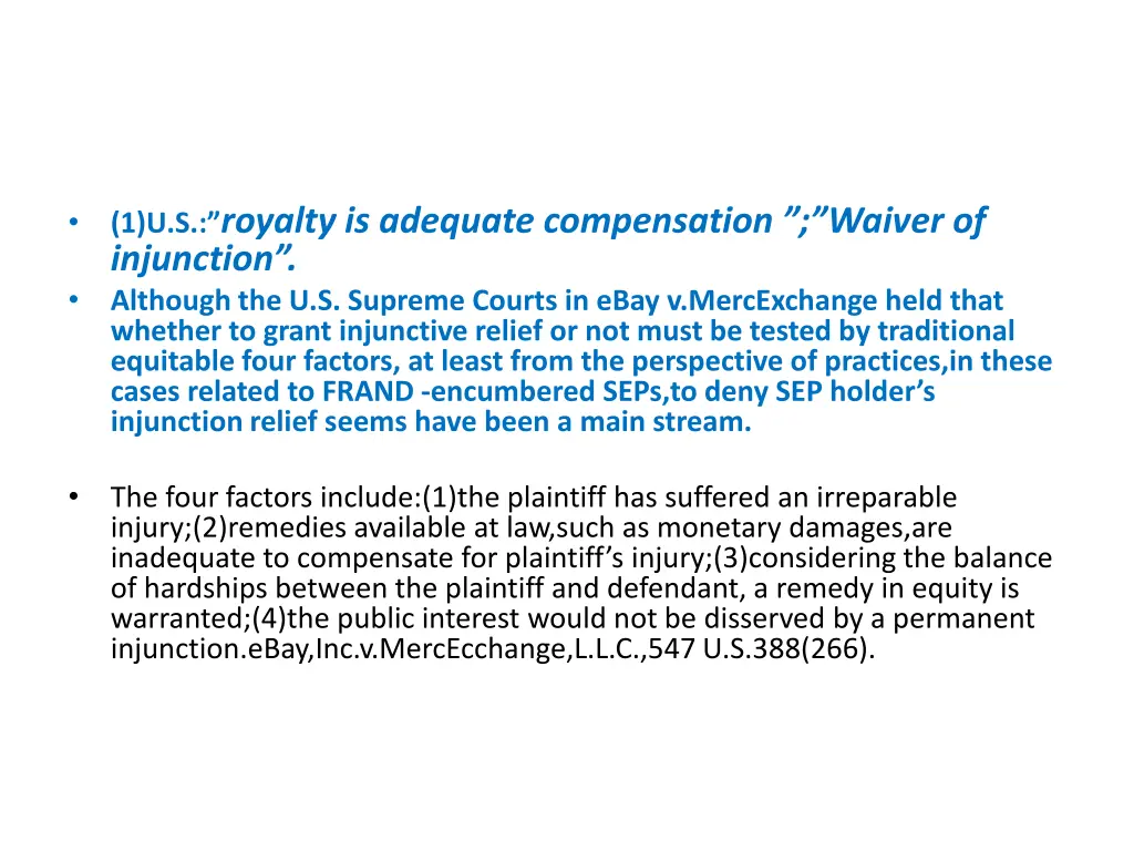 1 u s royalty is adequate compensation waiver