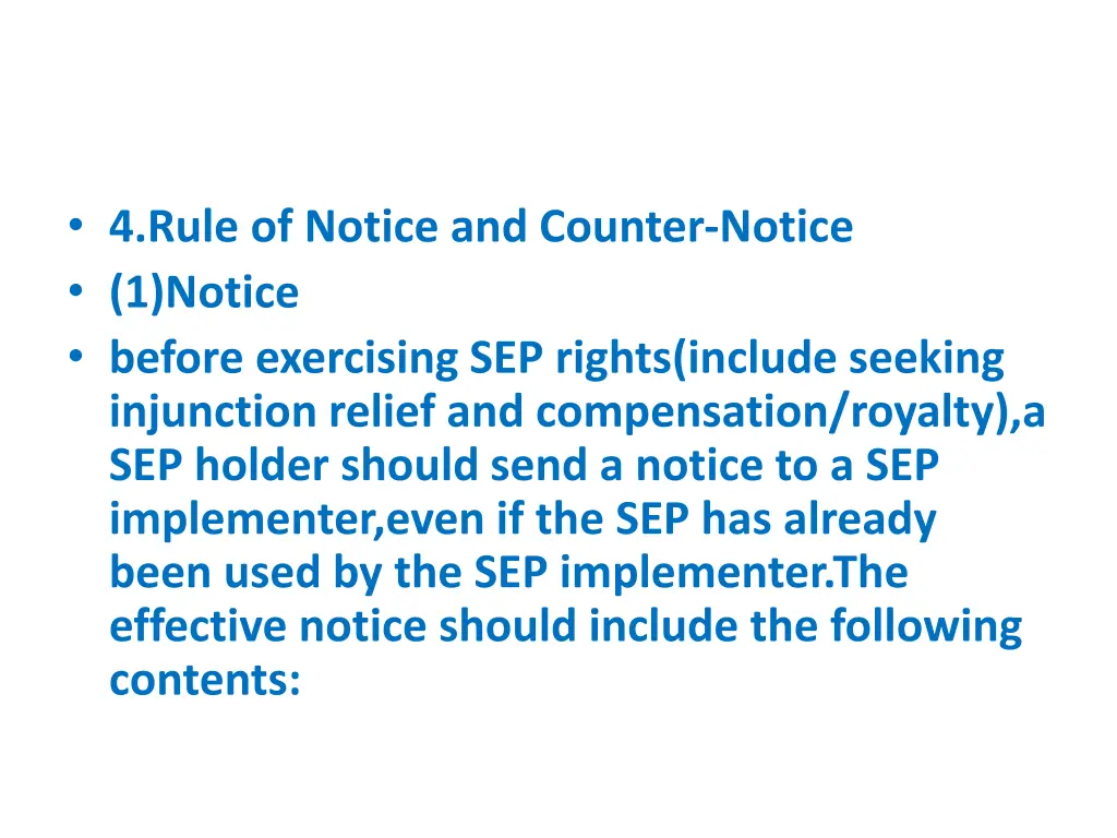 4 rule of notice and counter notice 1 notice