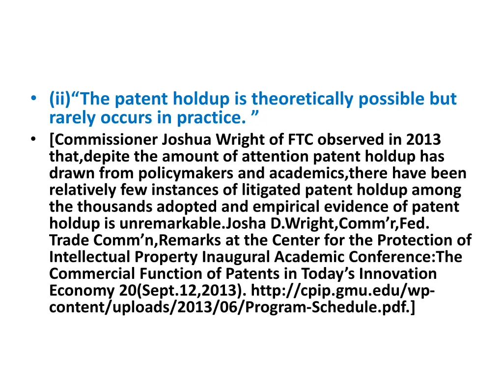 ii the patent holdup is theoretically possible