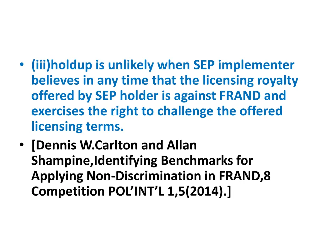 iii holdup is unlikely when sep implementer