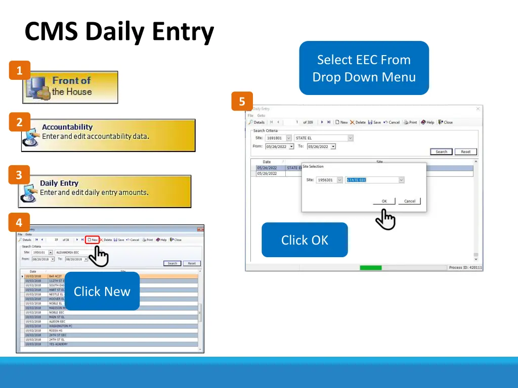 cms daily entry