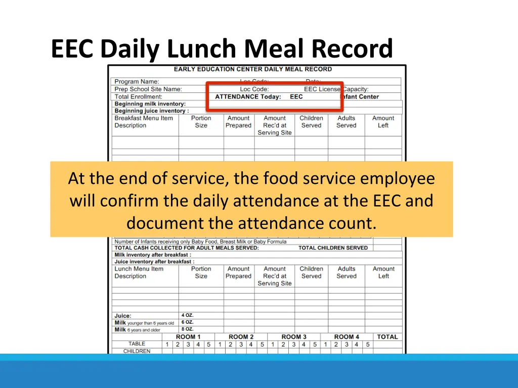 eec daily lunch meal record 3