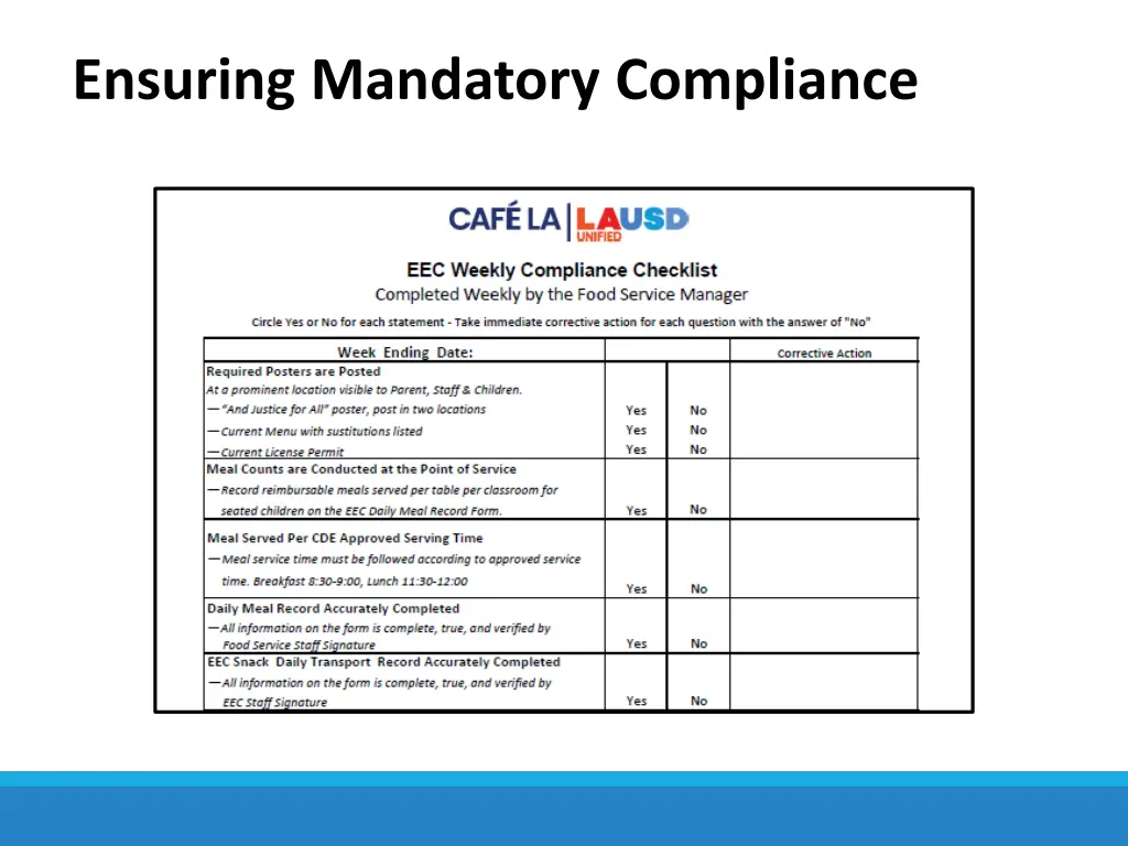 ensuring mandatory compliance