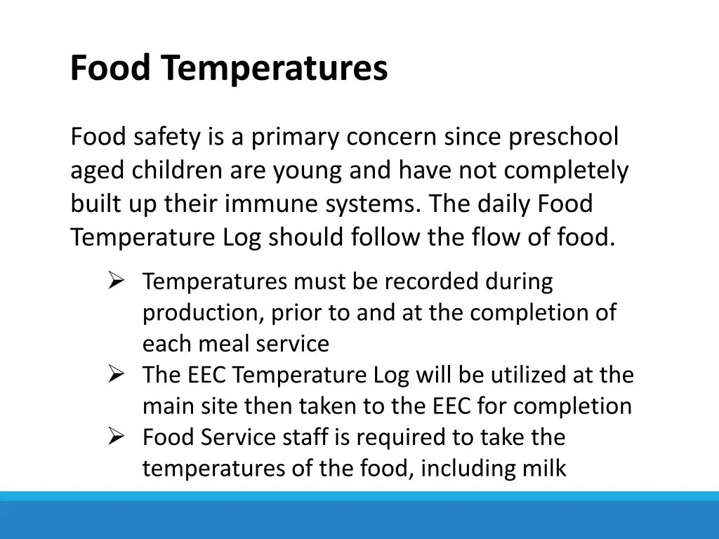 food temperatures