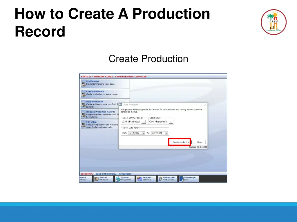 how to create a production record 3