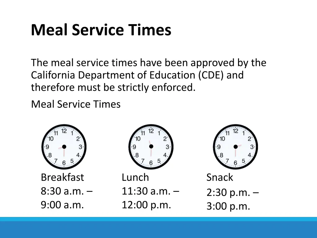 meal service times