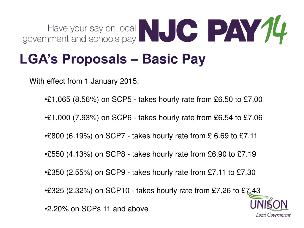 lga s proposals basic pay