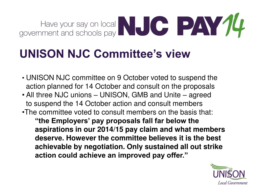 unison njc committee s view