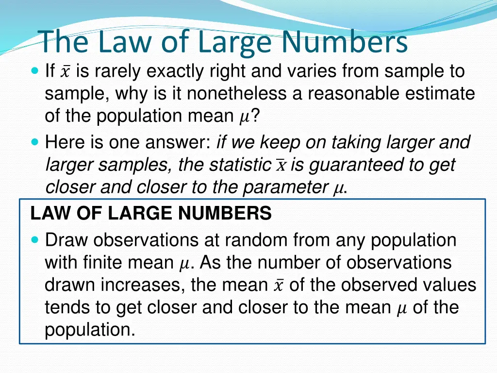 the law of large numbers