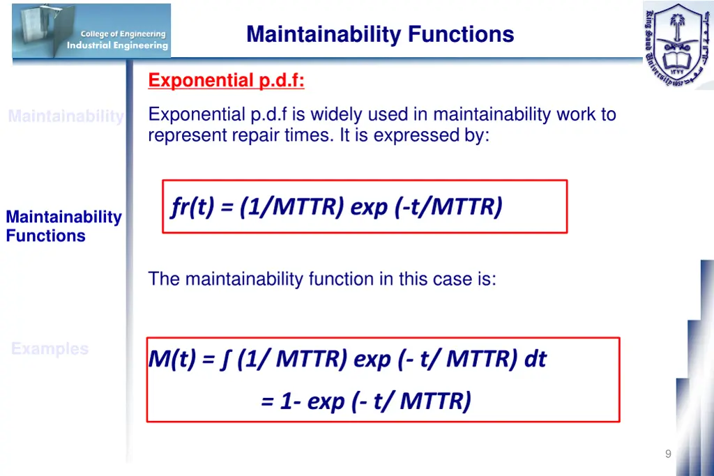 maintainability functions 1