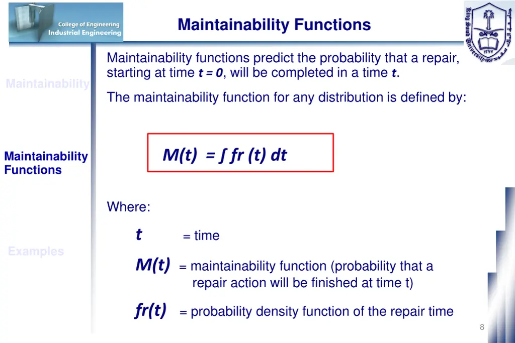 maintainability functions