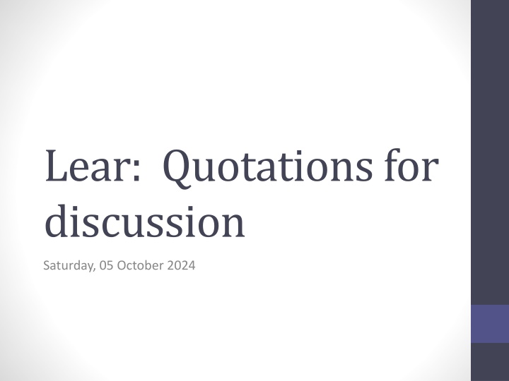 lear quotations for discussion