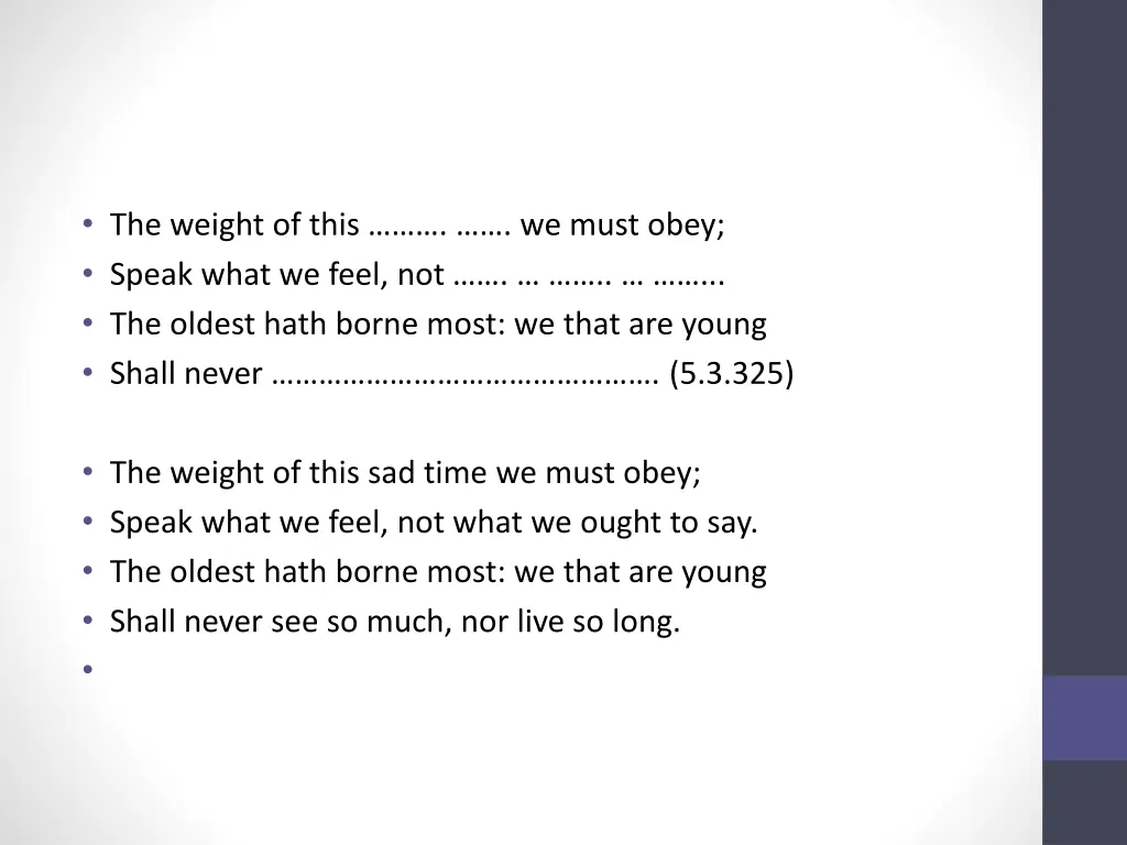 the weight of this we must obey speak what