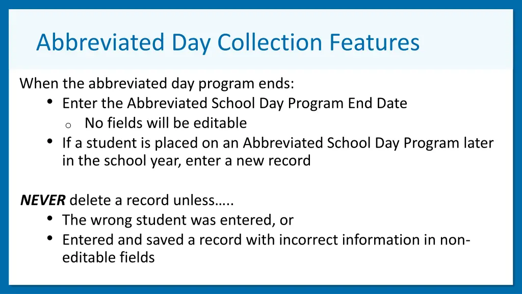 abbreviated day collection features 2